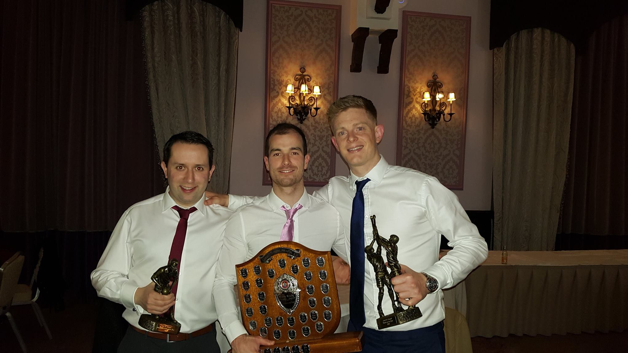 Declan, pictured left, having just won the Junior Footballer of the Year Award 2016